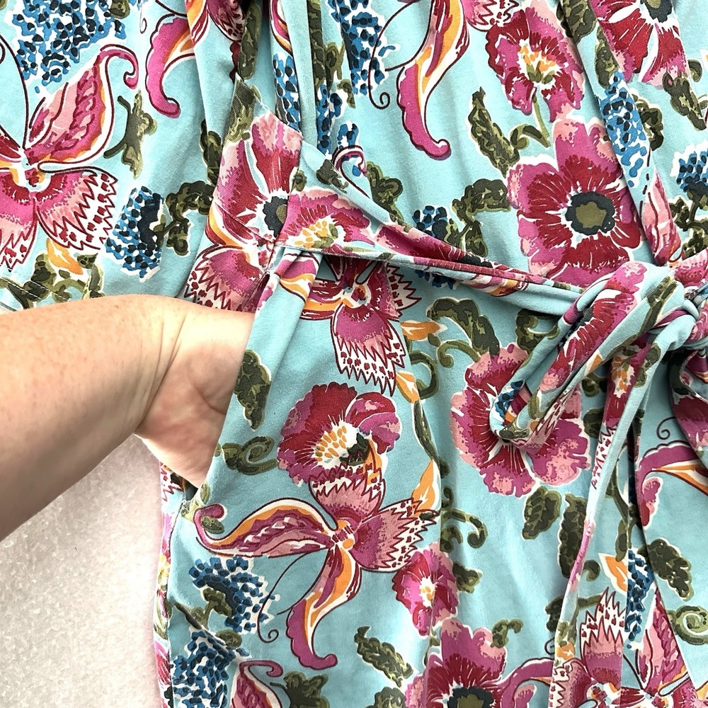 Baby Be Mine L/XL Maternity Nursing Robe Isabella Floral Belted Pockets - Picture 5 of 12